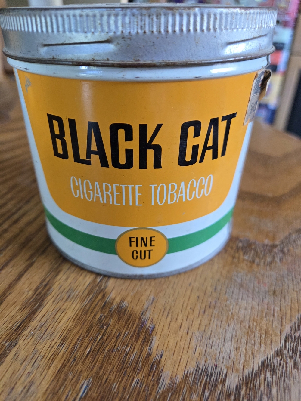 Fine Cut Tobacco Tin - Yellow & Green